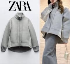 ZARA】コントラストナイロンスウェットシャツ Mサイズ - メルカリ