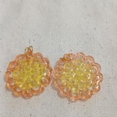 ハンドメイド ピアス フラワー イエローのサムネイル