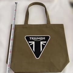 TRIUMPH トートバッグ カーキ 新品未使用 ステッカー　カタログのサムネイル