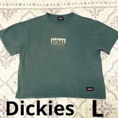 ディッキーズ Dickies センター刺繍ロゴ Tシャツ モスグリーン Lサイズ