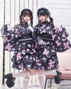 パルエルフィー palelfy 地雷系 浴衣 帯 ヘッドドレス3点セットのサムネイル