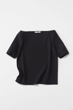 ★*★様 試着のみ新品　boutique310 華奢魅せワイドボートネックニット boutique310 SLOANE 華奢魅せワイドボートネックニット ブラック