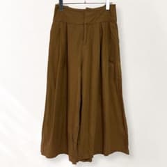 Cepo 100% Cotton Wide Pants, Simple, Natural, Size M (e449)