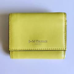 J&M Davidson レザー ミニウォレット 三つ折り財布 イエロー - メルカリ