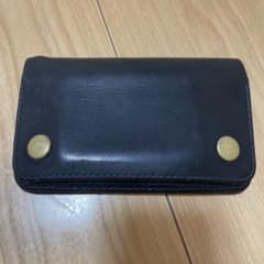 レザー コンパクトウォレット ブラックのサムネイル