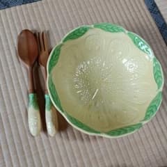 サラダボウル レモン(柑橘)柄 器 お皿 昭和レトロ - 3