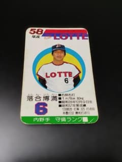 タカラ プロ野球カード ロッテオリオンズ 落合博満 村田兆治 58年度