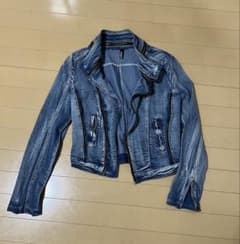 LXQ デニムジャケット ライダース風 Sサイズ