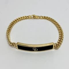 5290◯ Christian Dior ロゴプレート ブレスレット ゴールド - メルカリ