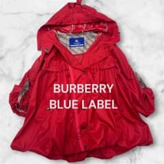BURBERRY BLUE LABELポンチョ風コート　ノバチェック　レッド　M BURBERRY BLUE LABELポンチョ風コート ノバチェック レッド M - メルカリ