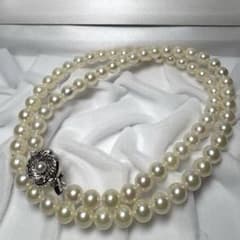 【テリ強】あこや パール ネックレス 本真珠 6.5~7.0mm 50cm