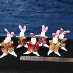 ちりめん細工 うさぎ6体 - メルカリ