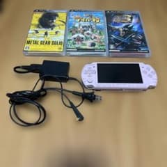 Sony PSP 3000 本体 ブロッサムピンク ソフト3本セットのサムネイル