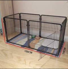 ペットサークル ドア付き 犬用フェンス 小型犬 ケージ 自立型 簡単組み立てのサムネイル