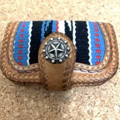 Sun Faceレザーキーケース コンチョ ネイティブ柄 本革