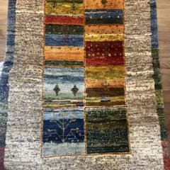 ウール製 手織り ギャッベ カーペット154×101cm iran製 - メルカリ