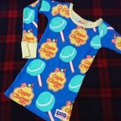 JAM ワッフル生地 ロンＴ 120 青のサムネイル