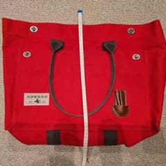 犬印鞄　赤　キャンバス　トートバッグのサムネイル
