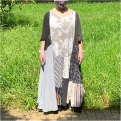 青、グレー、カーキ系リメイクワンピース✩.*˚大きいサイズ 古着のサムネイル