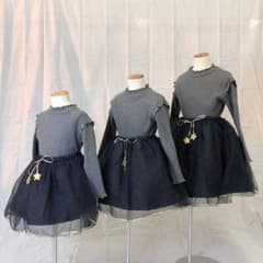 【 最終値下げ 】 韓国 子ども服 グレー フリル  スカート チュルスカートのサムネイル