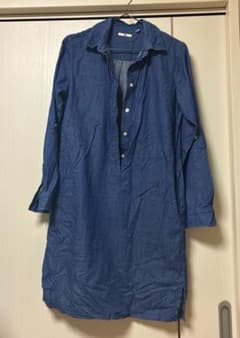 UNIQLO デニムブルー シャツワンピース Mのサムネイル