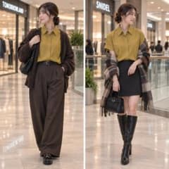 半袖さらさら素材シャツ うぐいす色 カジュアルにもオフィスにも　サイズM〜Lのサムネイル