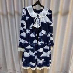 くろねこ　MistySky長袖ワンピース紺色 ソックスバレッタ付き くろねこ様専用 MistySky長袖ワンピース紺色 ソックスバレッタ付き
