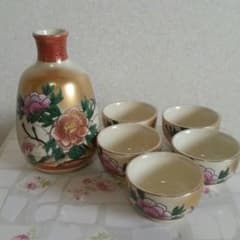 未使用!! 昭和レトロ 九谷焼 徳利＆お猪口 セットのサムネイル
