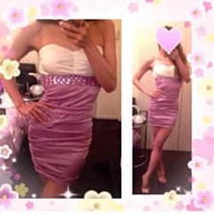 【甘Color✿*⑅脚長♥︎ドレス】新品・送料無料/ミニ/ベア/白/タイトのサムネイル