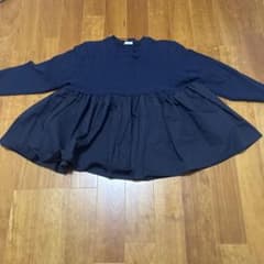 ネイビー フレアシルエット 長袖トップス Mのサムネイル