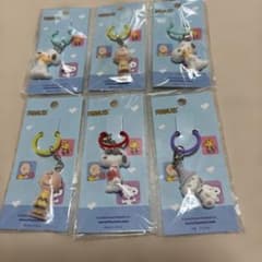 PEANUTS スヌーピー フロッキーミニチャーム 6個セット