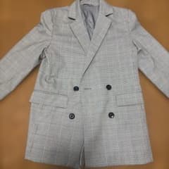 【 GU 】 チェック柄　ジャケット　アウター　Sのサムネイル