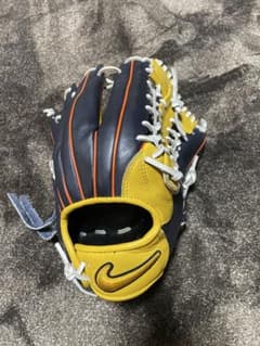Nike 軟式グローブ ネイビー/イエローのサムネイル