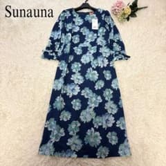 未使用 タグ付】袖リボン スーナウーナ フラワープリントワンピース 花