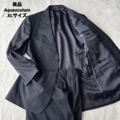 美品 Aquascutum アクアスキュータム スーツ ストライプ XL 紺 - メルカリ