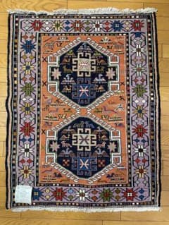 在庫一掃セール】アゼルバイジャン キリム ウールシルク 100cm×78cm