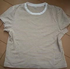 UNIQLO ボーダーミニTシャツ ベージュ XLのサムネイル