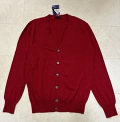 メンズ カーディガン レッド Lサイズのサムネイル