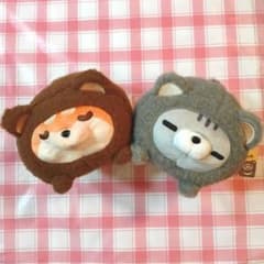ボンレス犬とボンレス猫 ふわもこくまお手玉ぬいぐるみ 2種セット ナムコ限定
