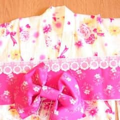 可愛い浴衣＆造り帯セット 130のサムネイル
