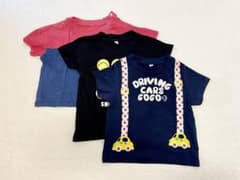 半袖　Tシャツ　男の子　西松屋　夏服　保育園　にこちゃん　黒　青　赤　車のサムネイル