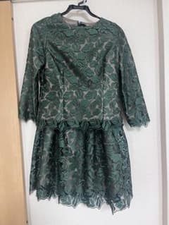 KEIKO SUZUKI COLLECTION 緑色葉柄ワンピース サイズ40 - メルカリ