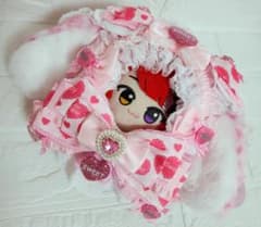 ちびぐるみサイズぬい服・豹柄ピンク垂れ耳うさぎ・着ぐるみ - メルカリ