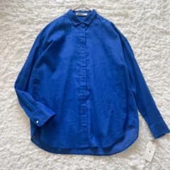 【未使用・タグ付】ポンデシャロン　ラミーコットン刺繍スナップボタンシャツ 未使用・タグ付】ポンデシャロン ラミーコットン刺繍スナップボタン