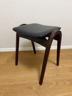 秋田木工 曲げ木スタッキングスツール 黒 椅子 アンティーク剣持勇