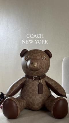 極美品】COACH シグネチャー ベア ぬいぐるみ - メルカリ