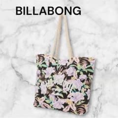 BILLABONG ブラック系 × 花柄ビーチトートバッグのサムネイル