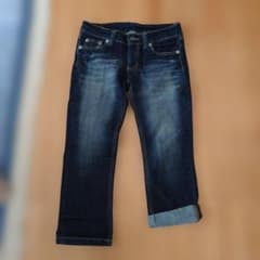 デニム クロップドパンツ インディゴブルーのサムネイル