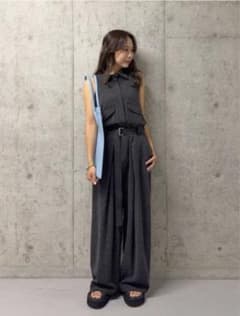 美品 MilaOwen アメリカンスリーブジャンプスーツ グレー 1 - メルカリ