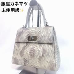 未使用級✨ 銀座カネマツ 2WAY ハンドバッグ パイソン柄 本革 未使用級✨ 銀座カネマツ 2WAY ハンドバッグ パイソン柄 本革 - メルカリ